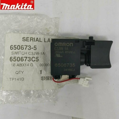 Выключатель C3JW-1A Makita 650673-5 выключатель кнопка makita btp131 btp141 dtp141 dts131 dtw280 dtw281 c3jw 1a для шуруповерта оригинал 650673 5