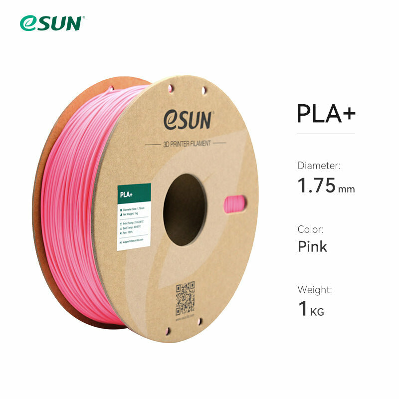 Филамент ESUN PLA+ для 3D принтера 1.75мм, розовый 1 кг.