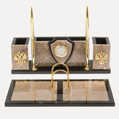 Изображение товара Письменный набор "Щит из бежевого мрамора 126527