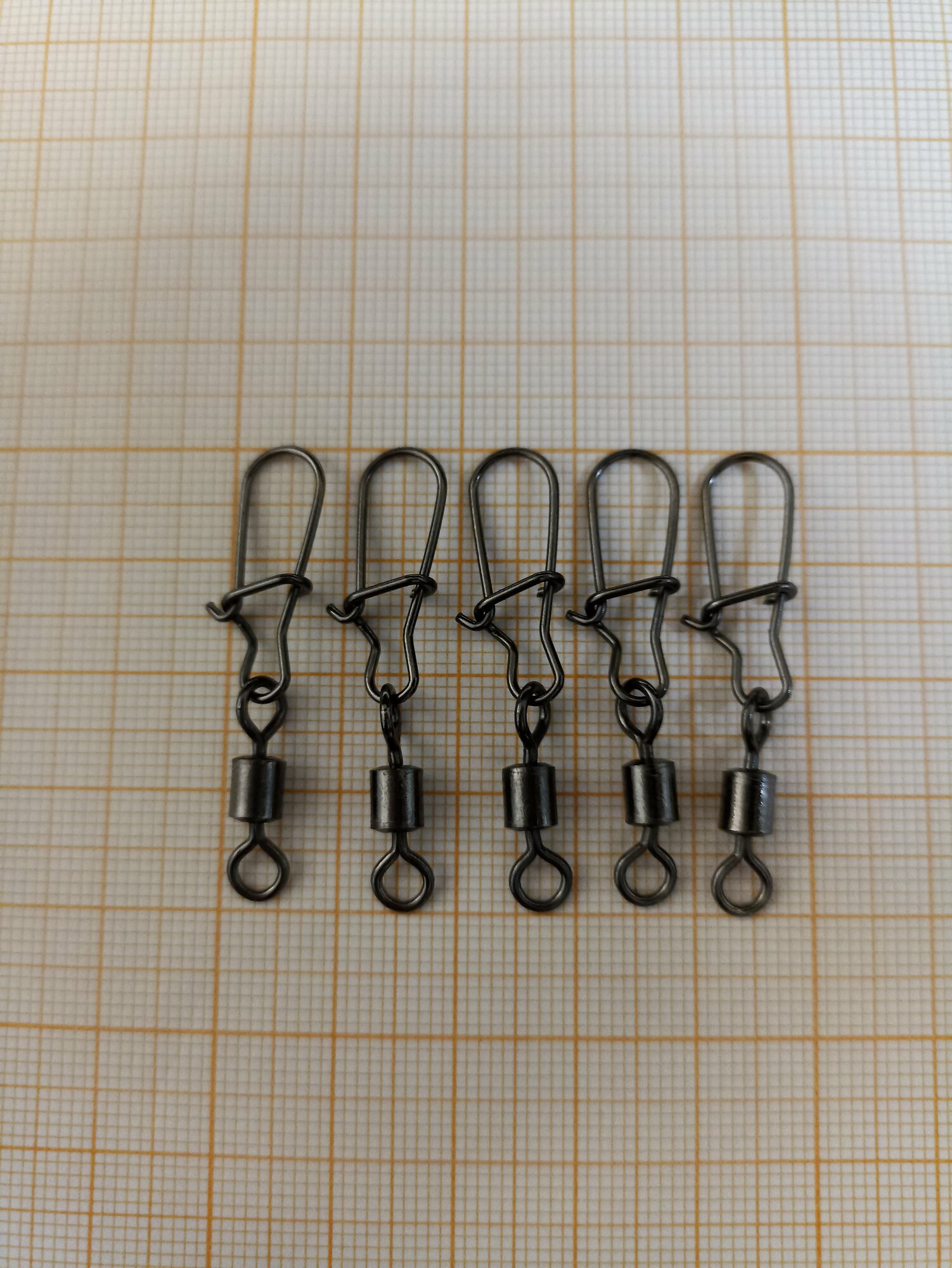 Карабин с вертлюгом рыболовные Fishing swivels 5шт 35кг CR003 # 1 size