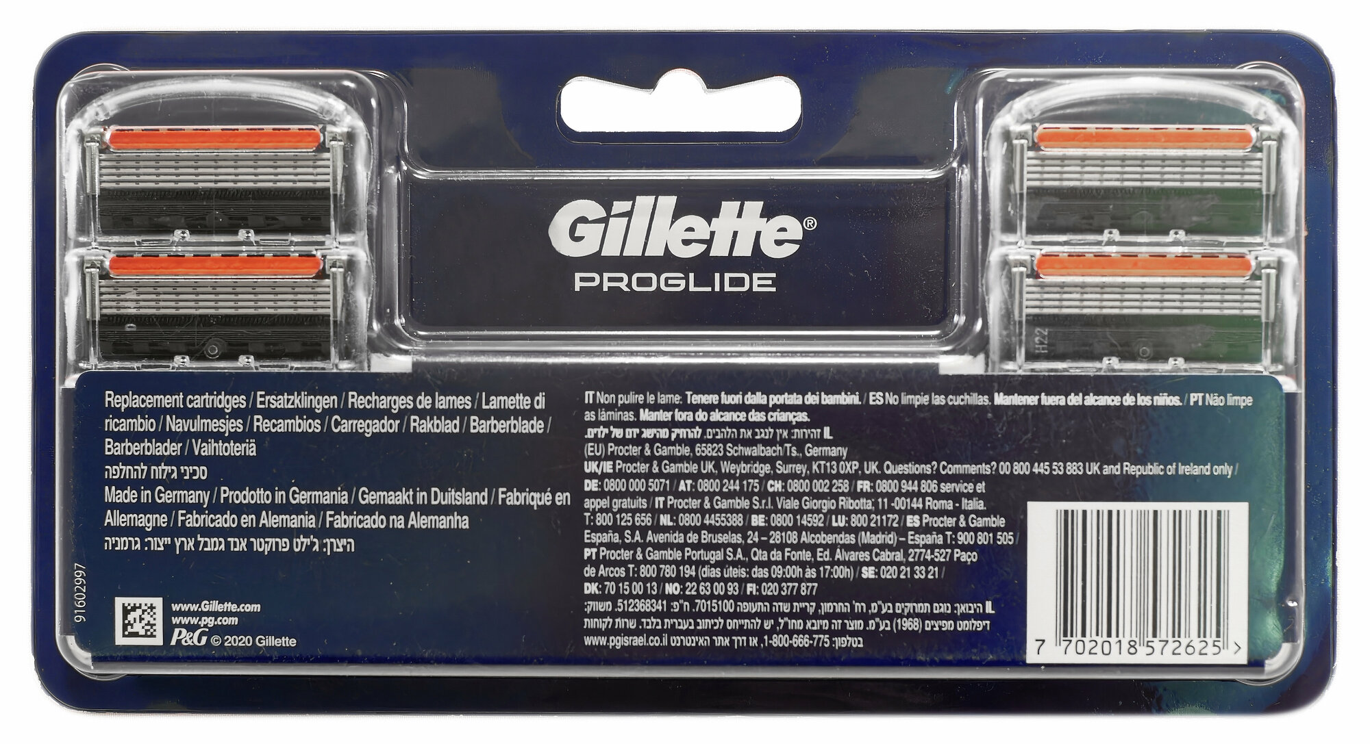 Сменные кассеты Gillette Proglide с 5-ю лезвиями для мужской бритвы, 8 штук, оригинал