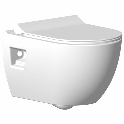 Подвесной безободковый унитаз Seramiksan Ocean plus A030011 с тонким сиденьем микролифт