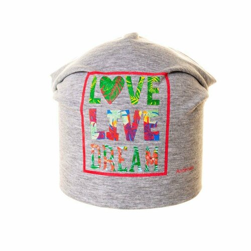 фото Шапка бини андерсен, размер 52-54, серый