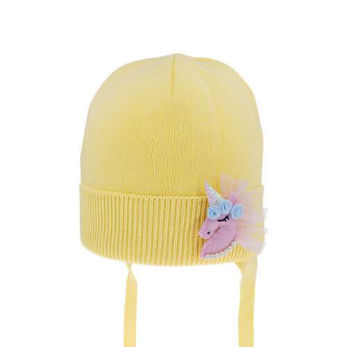 фото Шапка бини андерсен, размер 48-50, желтый