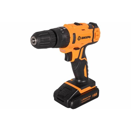 Дрель-шуруповерт аккумуляторная вихрь 1350 обмин оранжевогочерного цвета 559000₽