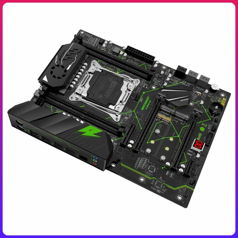 Материнская плата 2011-3 Machinist X99 MR9A PRO (X99 B85, 4DDR4 4CH, 2x PCI-Ex16, PCI-Ex4, PCI-Ex1, 2x M2 NVME, M2 Wi-Fi, USB 3.0, GBLAN, ATX) — фото 3