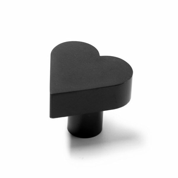 Ручка кнопка мебельная "HEART", цвет черный
