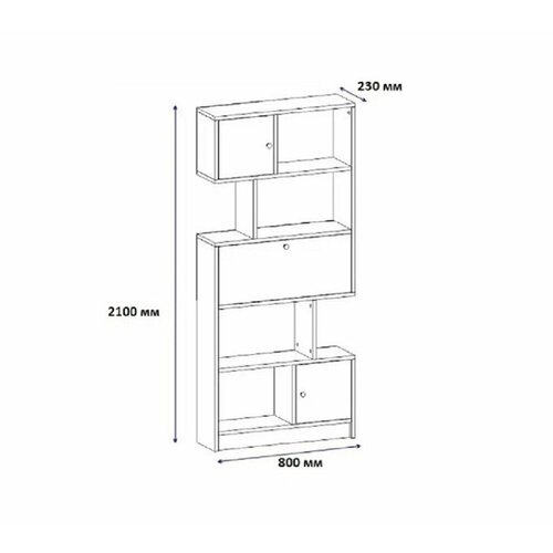 Стеллаж Атлас-2 80х23х210 см ЛДСП EGGER Белый матовый 8883₽