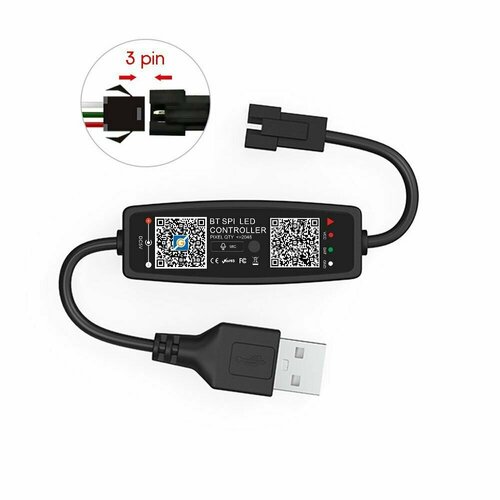 LED контроллер USB 5В (Bluetooth, RGB) Огонек OG-LDL43