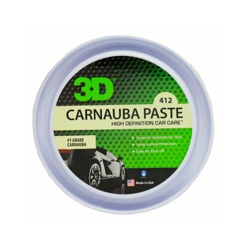 3D Воск карнаубы с усилением блеска и глубины цвета Carnauba Paste Wax Paste 327г