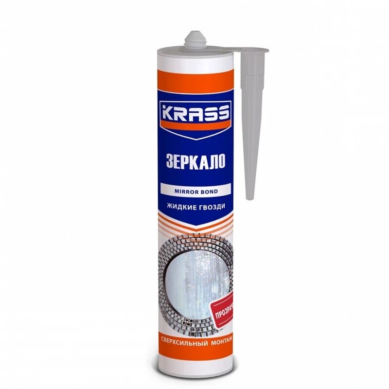 фото Клей KRASS ЖГ для зеркал Суперсильный монтаж (Зеркало) Прозрачный 300мл