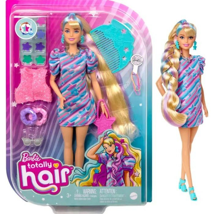 Игровой набор Mattel Barbie Totally Hair Звездная красотка HCM88