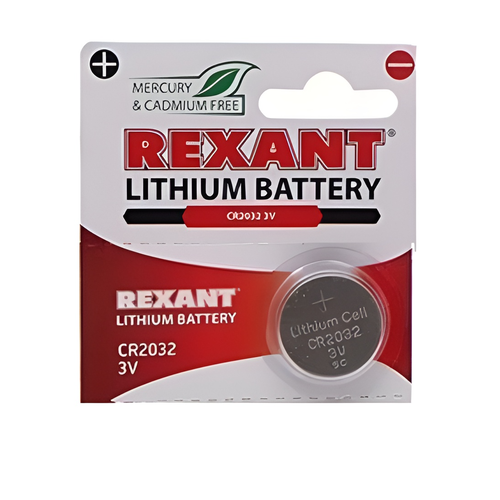 Литиевая батарейка CR2032 Rexant (3 В, 220 мАч) {30-1108} батарейка литиевая rexant lithium battery cr2032 3v 30 1108 rexant арт 30 1108