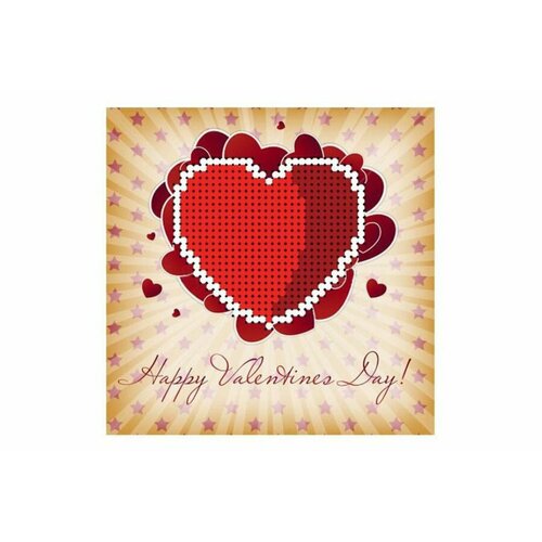 Канва с рисунком для вышивки бисером GLURIYA День влюбленных, 21*14,8см, 1шт