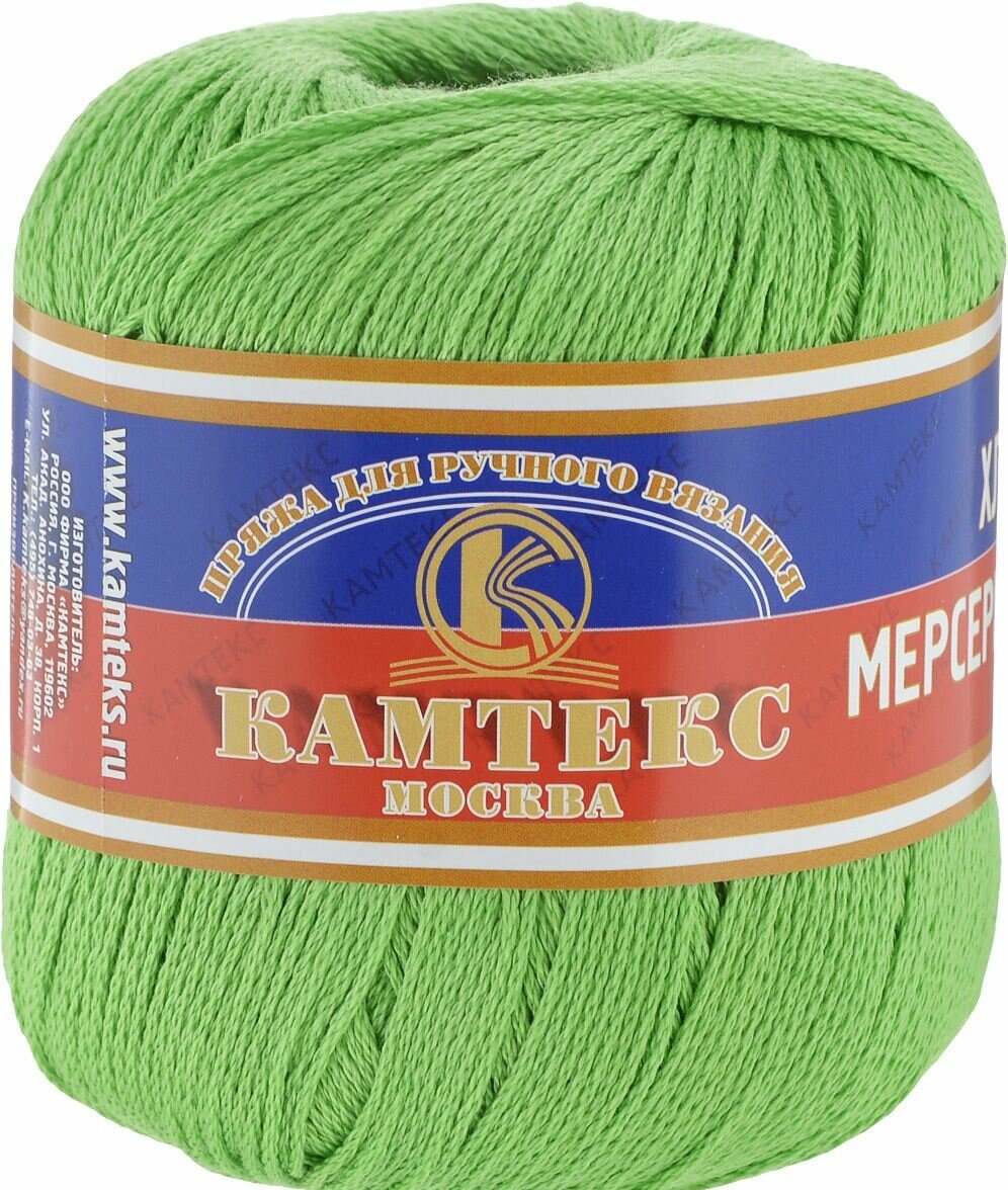 Пряжа Хлопок мерсеризованный от Камтекс, незрелый лимон 3 шт*50 г/200 м