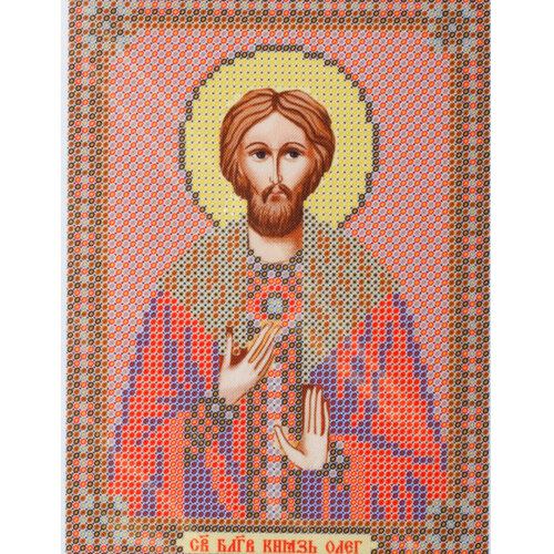 Канва с рисунком для вышивки бисером нова слобода(Nova Sloboda) Св. Князь Олег, 13*17см, 1шт