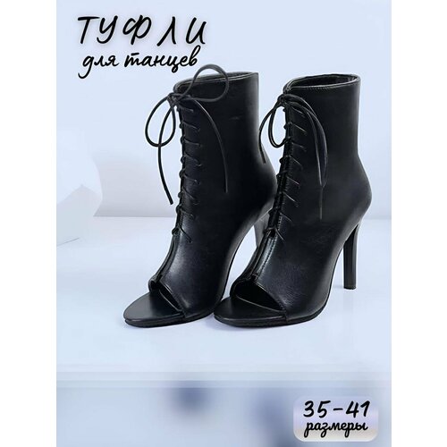 Туфли для танцев , размер 38, черный women fashion sandals female high heels pvc fish mouth shape solid color increase chunky heels women transparent high heels