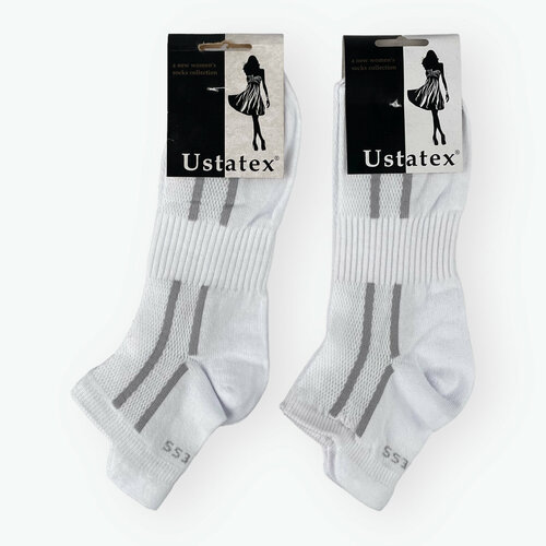 фото Носки юстатекс, размер 23-25, белый, серый