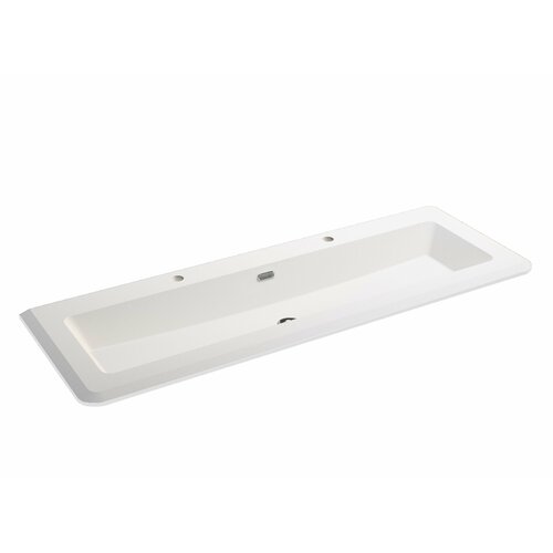 Раковина из искусственного мрамора 141x49x14 Cezares solid surface 50265 Bianco opaco