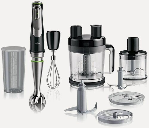 Изображение товара Блендер BRAUN MQ9185XLI, незаменимый помощник на кухне, с большим количеством насадок