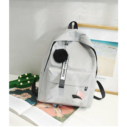 фото Рюкзак bottoncini унисекс, городской, серый, р-р 28х39х13 см