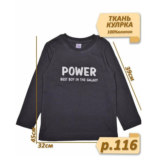 фото Лонгслив bonito kids, размер 116, серый