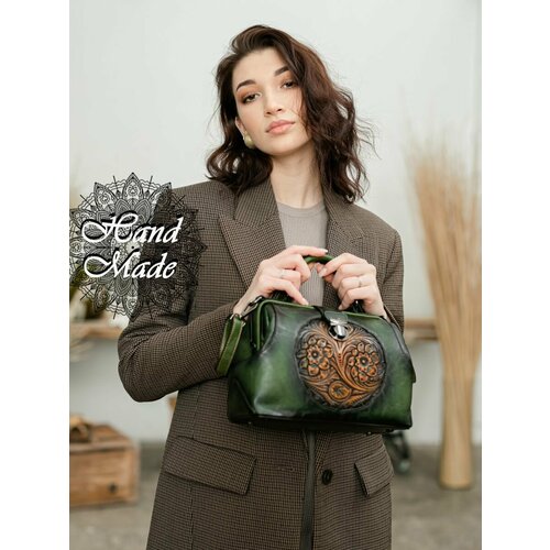 фото Рюкзак lumida, фактура тиснение, зеленый