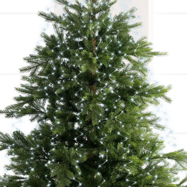 Kaemingk Гирлянда на елку 240 см Лучи Росы, 16 нитей, 832 холодных белых микро LED ламп с мерцанием, серебряная проволока, IP44 9496184