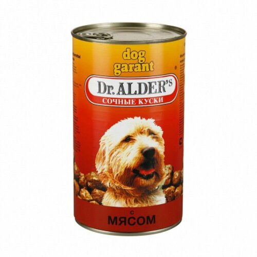 Dr. Alders Консервы для собак Dog Garant с говядиной, кусочки в желе, 1230 гр dr alders dr alders knusper rolls лакомство для собак с говядиной печенье 500 г