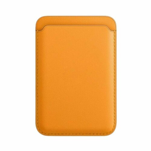 Чехол-бумажник кожаный для карт и визиток Leather Wallet MagSafe для Apple iPhone, горчичный