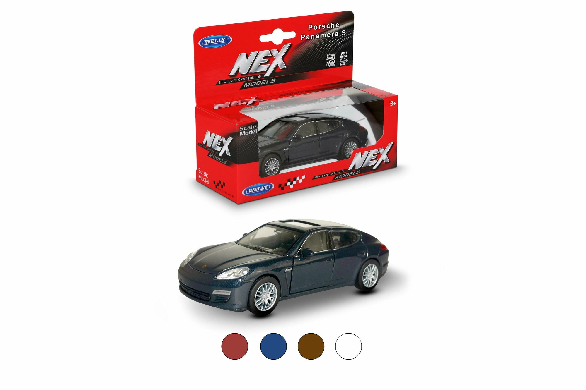 Машинка WELLY PORSCHE PANAMERA S / модель машины 1:38 с пружинным механизмом / цвет в ассортименте