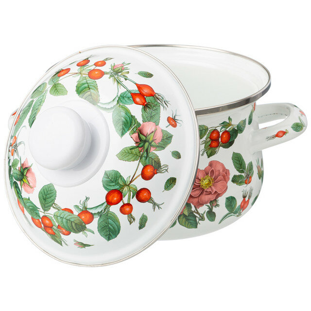 фото Кастрюля с крышкой Agness, эмалированная сталь, 1,5л