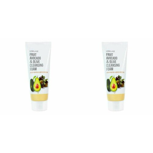 LEBELAGE Пенка для лица очищающая с экстрактами авокадо и оливы FRUIT AVOCADO&OLIVE CLEANSING FOAM 100мл - 2 штуки