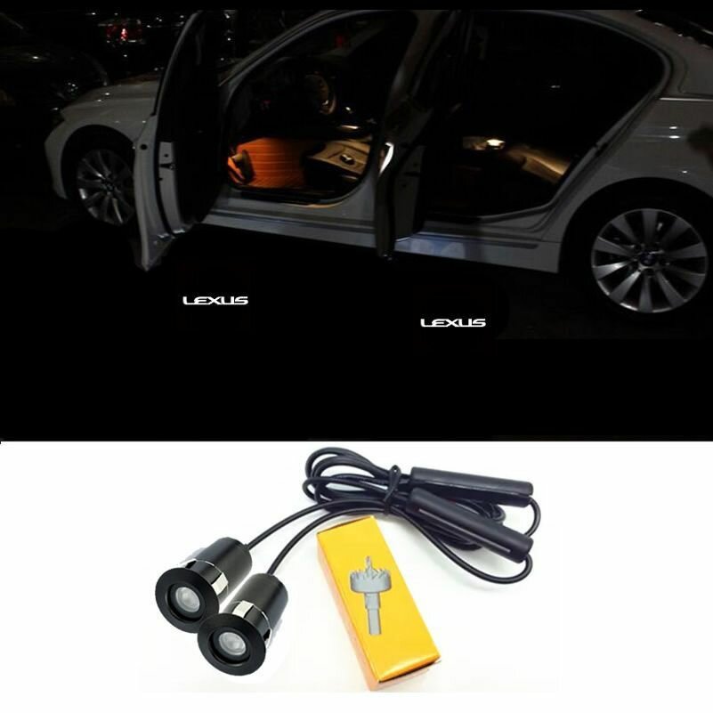 Светодиодная подсветка для двери автомобиля врезной проектор с логотипом Лексус