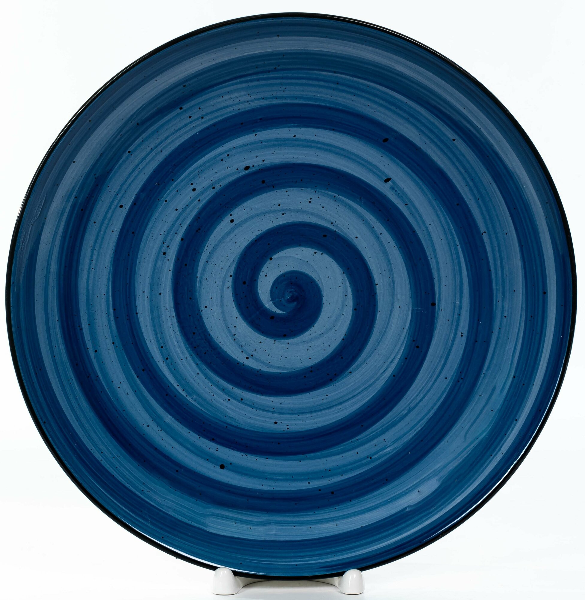 "Керамическая тарелка ALAT Home" 27х27, синяя, круглая, для обедов и праздников
