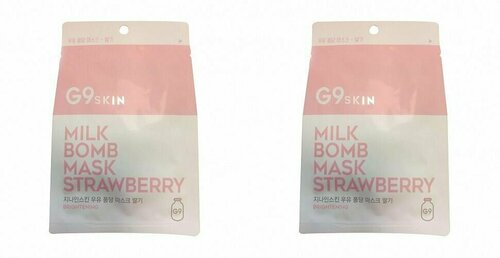 G9SKIN Маска для лица тканевая Milk Bomb Mask Strawberry, 25 мл, 2 шт /