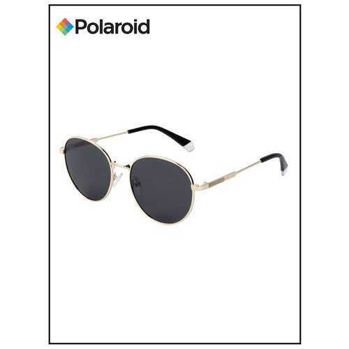 фото Солнцезащитные очки polaroid, овальные, оправа: металл, с защитой от уф, поляризационные, для мужчин, золотой