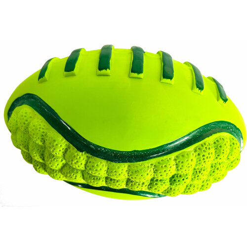 ХаньХань Игрушка для собак №1 Мяч Регби зеленый с пищалкой, латекс, 11,5см