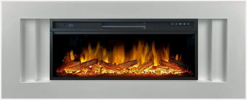 Изображение товара Линейный электрокамин Royal Flame Line WT с очагом Vision 42 LOG LED, дрова, обогрев, пульт ДУ