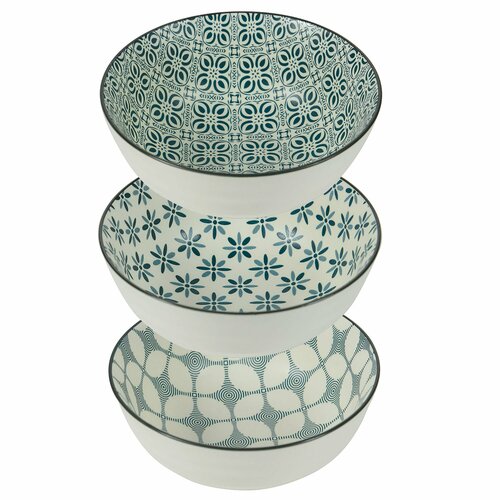 Набор из 3-х пиал Villa D'Este DOUBLE BLUE, VD5907107, д. 17 см