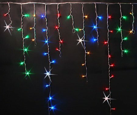 фото Гирлянда новогодняя бахрома GLFG-48-180-50-IP20-FL-RGB 48 диодов 1.8x0.5 м с контроллером 8 режимов GENERAL LIGHTING SYSTEMS 530026