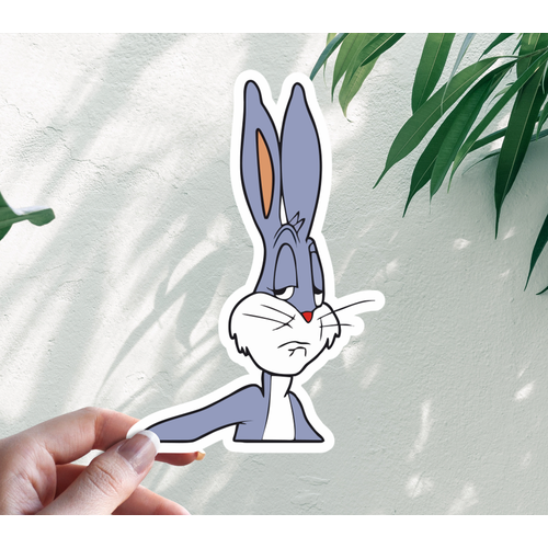 Наклейка Стикер Удивленный Заяц Багз Банни 20 см