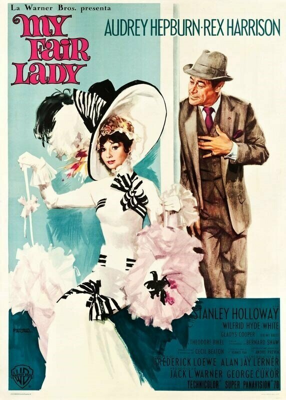 Плакат, постер на бумаге Моя прекрасная леди (My Fair Lady), Джордж Кьюкор. Размер 21 х 30 см