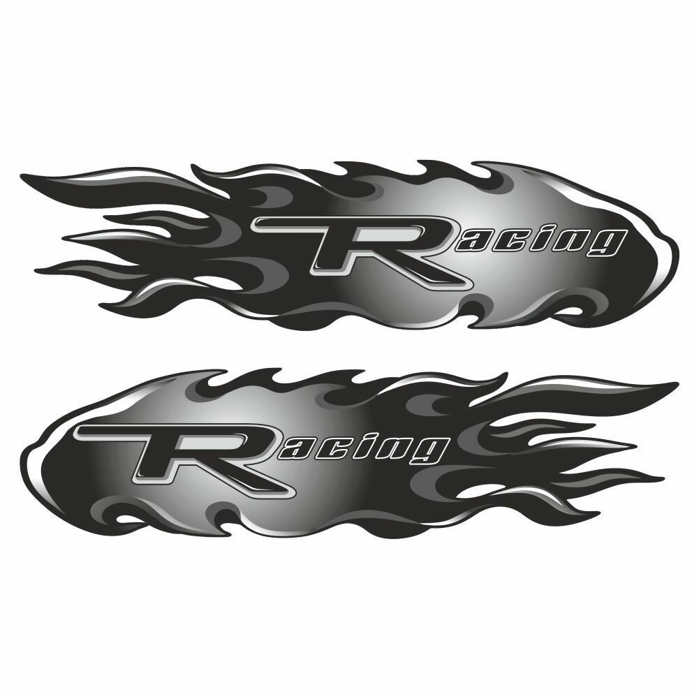 Наклейка брызга  Racing   средняя  300х80мм  черная  Арт рэйсинг