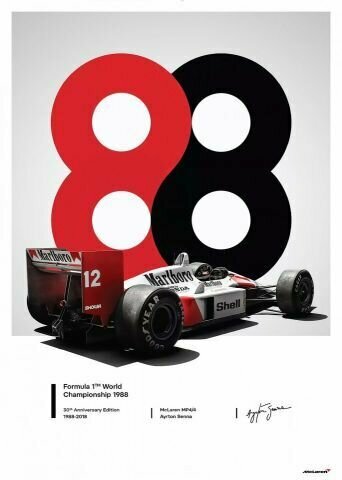 Плакат, постер на холсте Ayrton Senna-Айртон Сенна. Размер 42 х 60 см