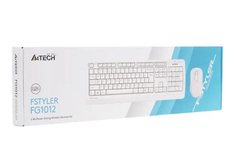 Клавиатура + мышь A4Tech Fstyler FG1012 клав: белый мышь: белый USB беспроводная Multimedia (1599042)