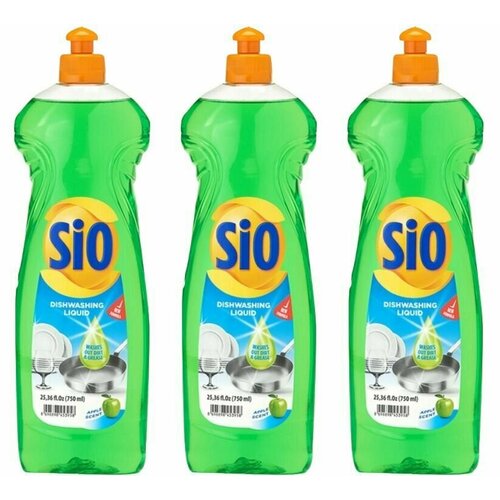 SIO Средство для посуды Dishwashing Liquid Яблоко, 750 мл, 3 шт