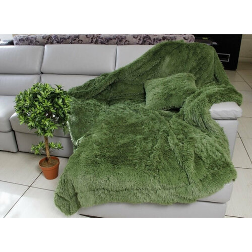 Плед меховой 1,5 спальный - ТМТ - Зеленый