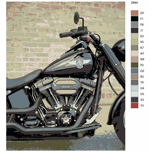 Картина по номерам Z844 Мотоцикл Harley Davidson 70x90 картина по номерам z845 мотоцикл 70x90