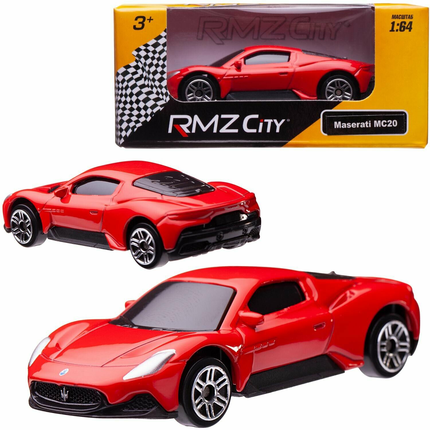 Машина металлическая RMZ City 1:64 Maserati MC 2020, без механизмов, красный цвет